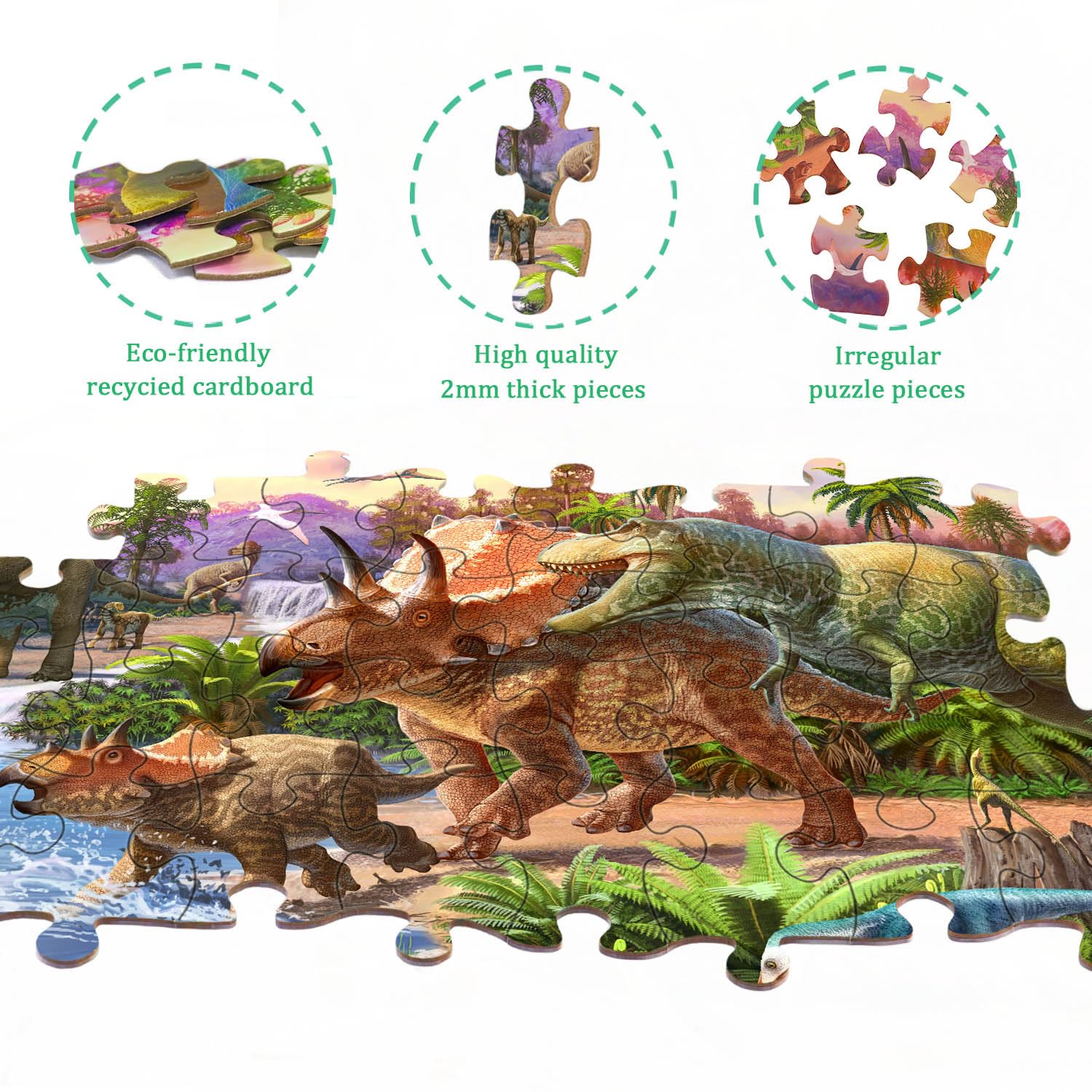 Amazon.com: RANSUNN Dinosaur Puzzles for Kids Ages 4-8 Year Old